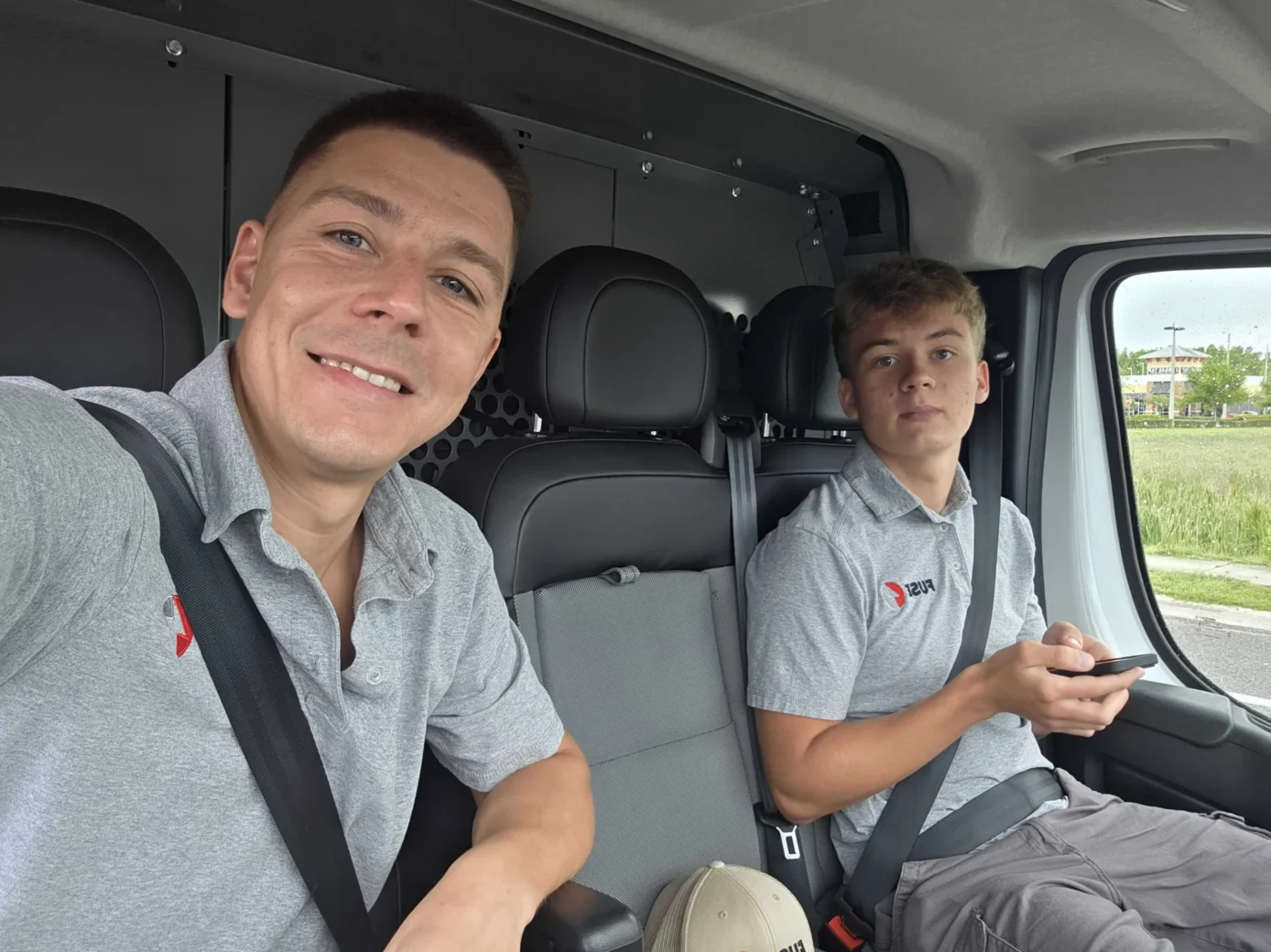 appliance repair seaside ca: technicians in the car